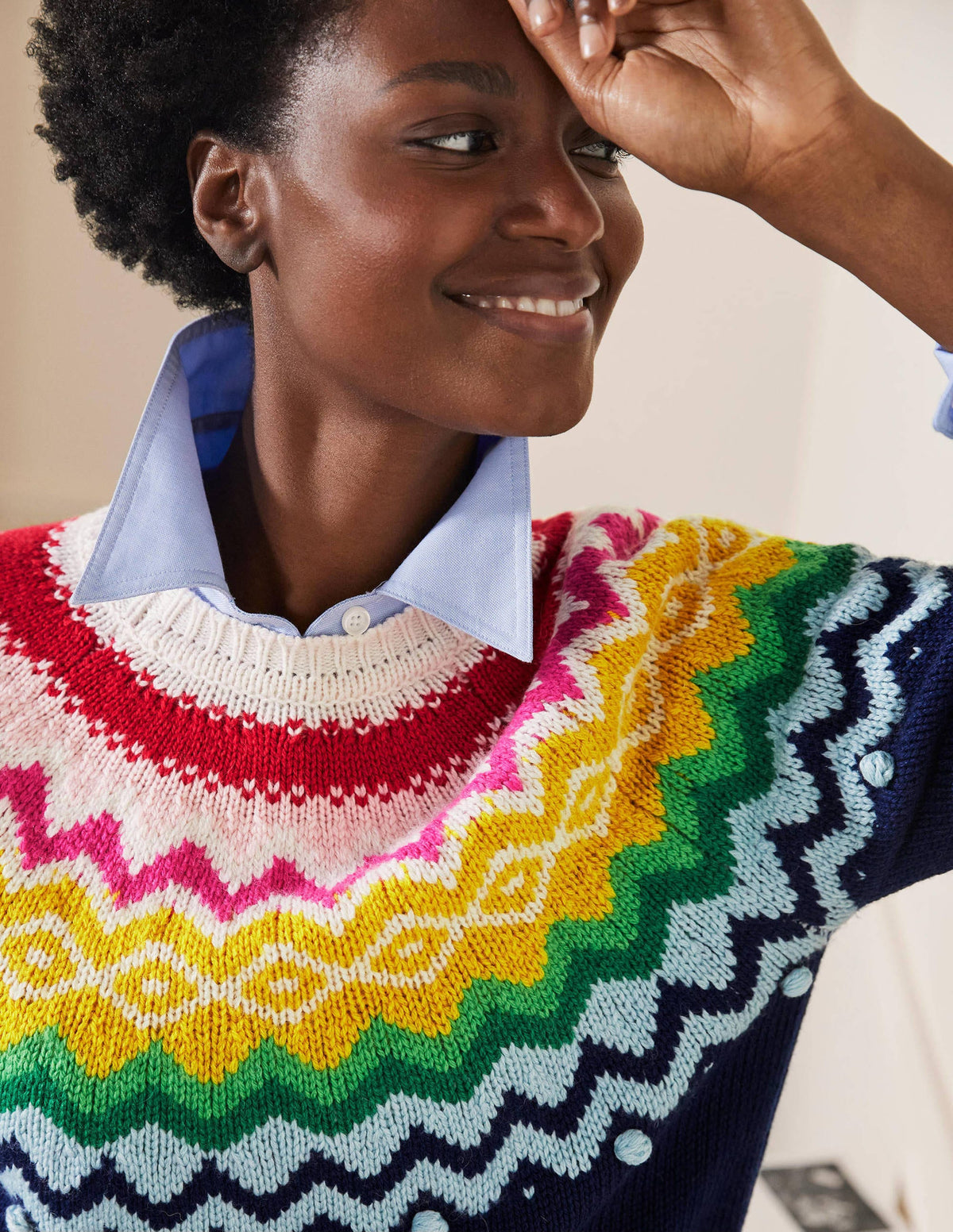 Lässiger Fair-Isle-Pullover-Segelblau-2