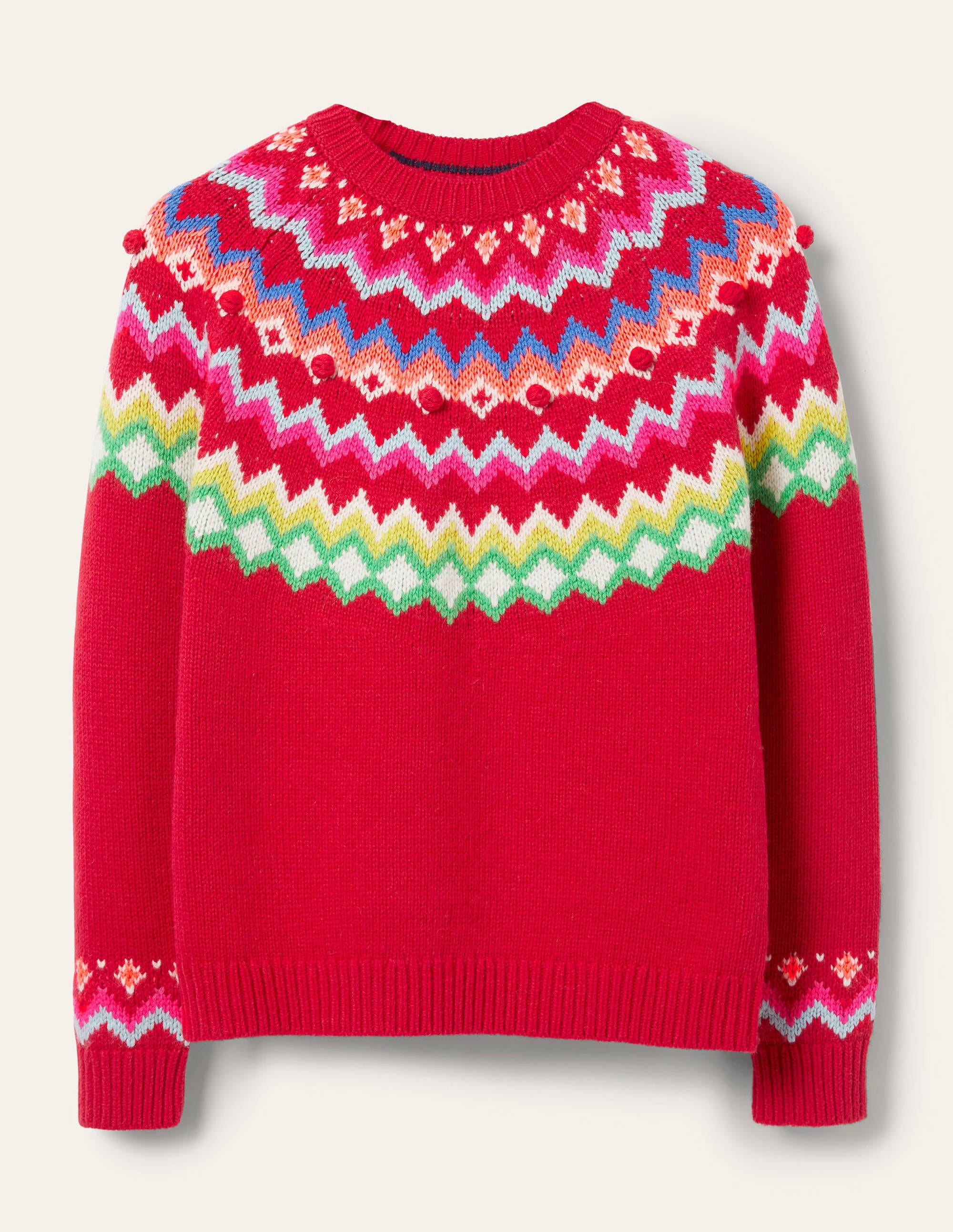 Lässiger Fair-Isle-Pullover-Rockabilly-Rot - Image 5