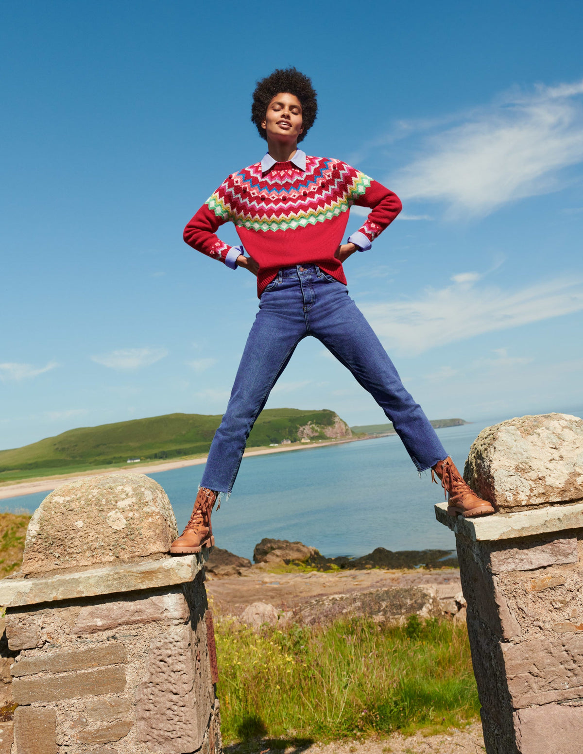 Lässiger Fair-Isle-Pullover-Rockabilly-Rot-6