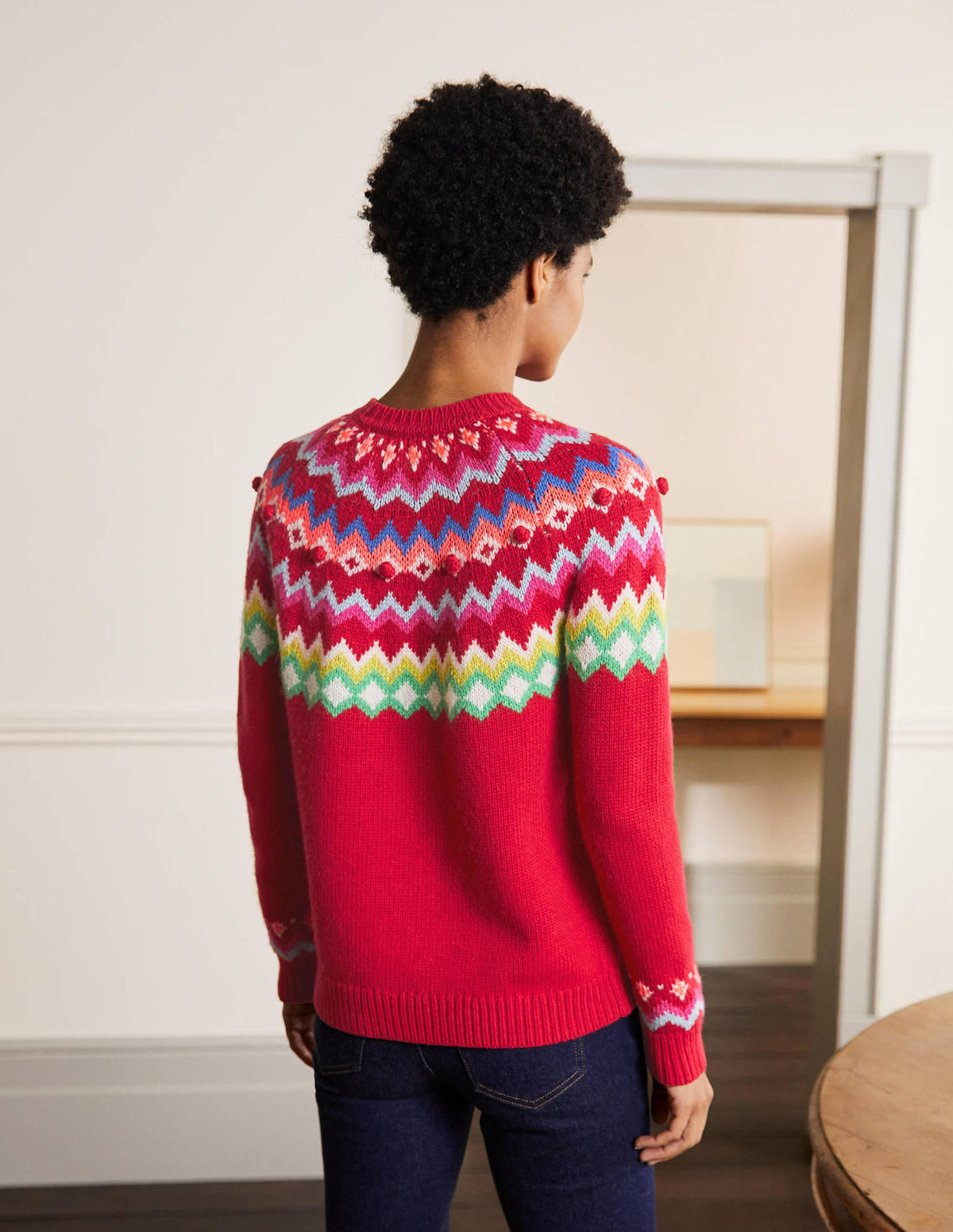 Lässiger Fair-Isle-Pullover-Rockabilly-Rot - Image 3