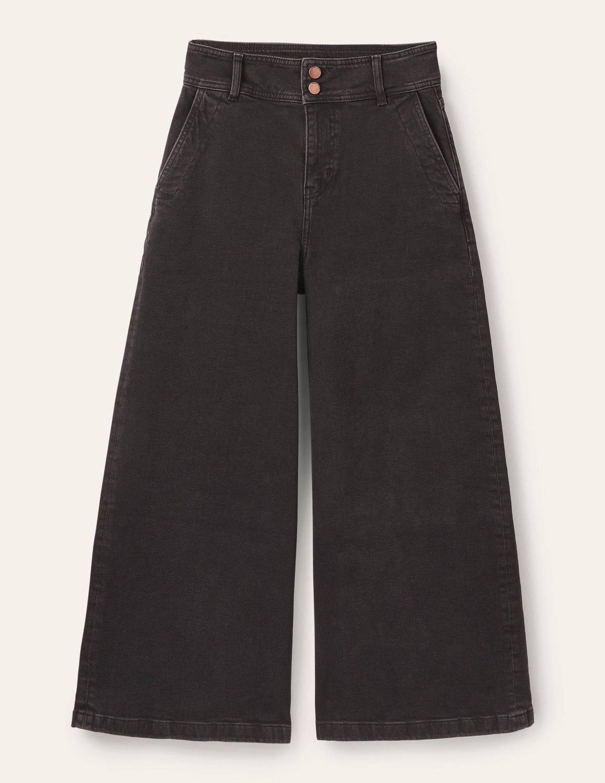 Culotte mit weitem Bein-Gewaschenes Schwarz - Image 6