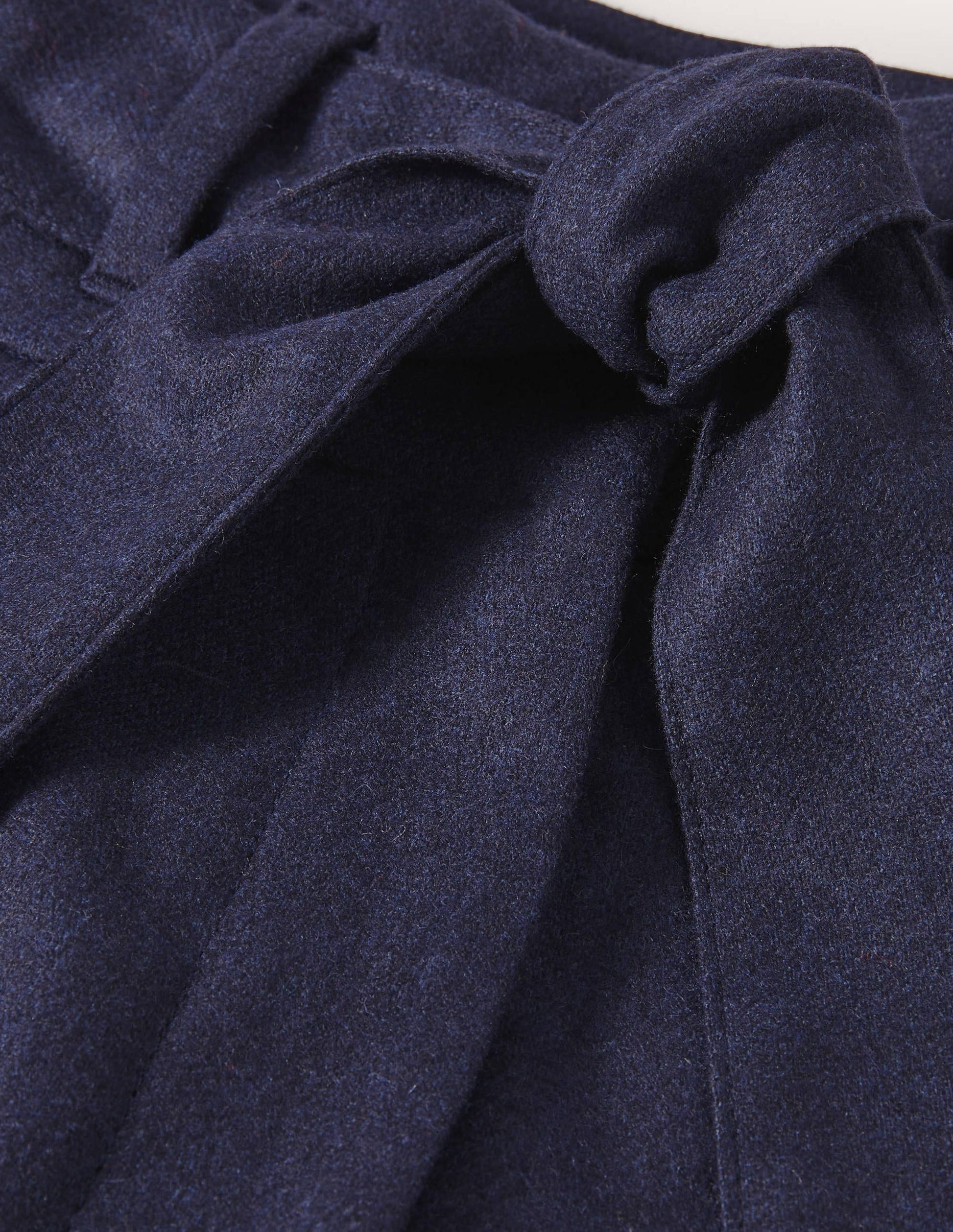 Pantalon large noué à la taille-Bleu marine-5