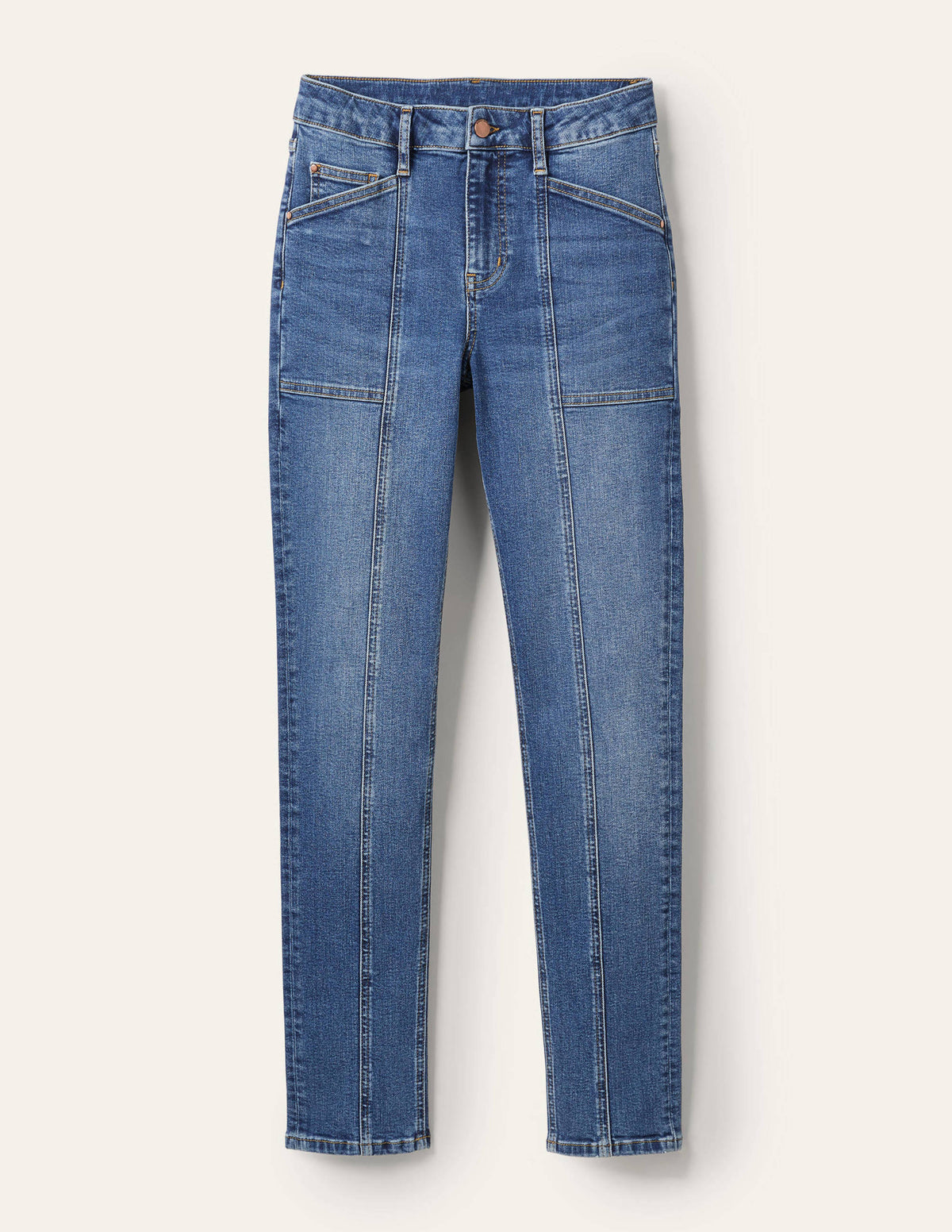 Röhrenjeans mit Ziernähten-Helles Vintageblau - Image 6