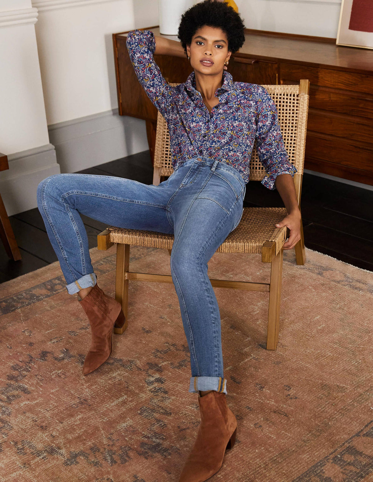 Röhrenjeans mit Ziernähten-Helles Vintageblau - Image 5