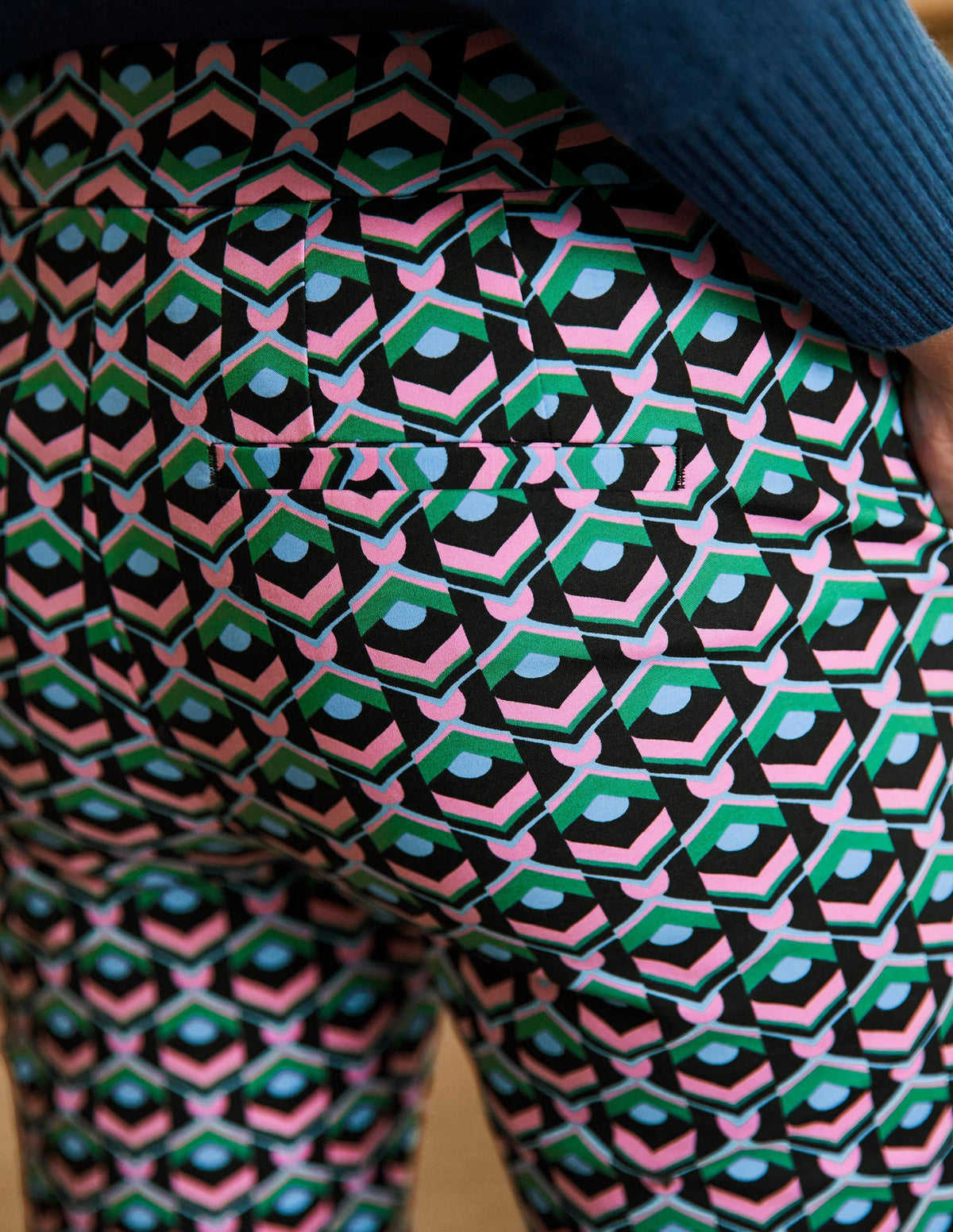 Richmond 7/8-Hose-Schwarz, Geometrisches Kachelmuster-1
