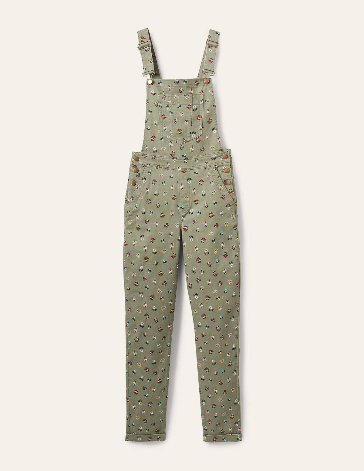 Salopette girlfriend-Kaki pâle, motif Dainty Floral - Image 5