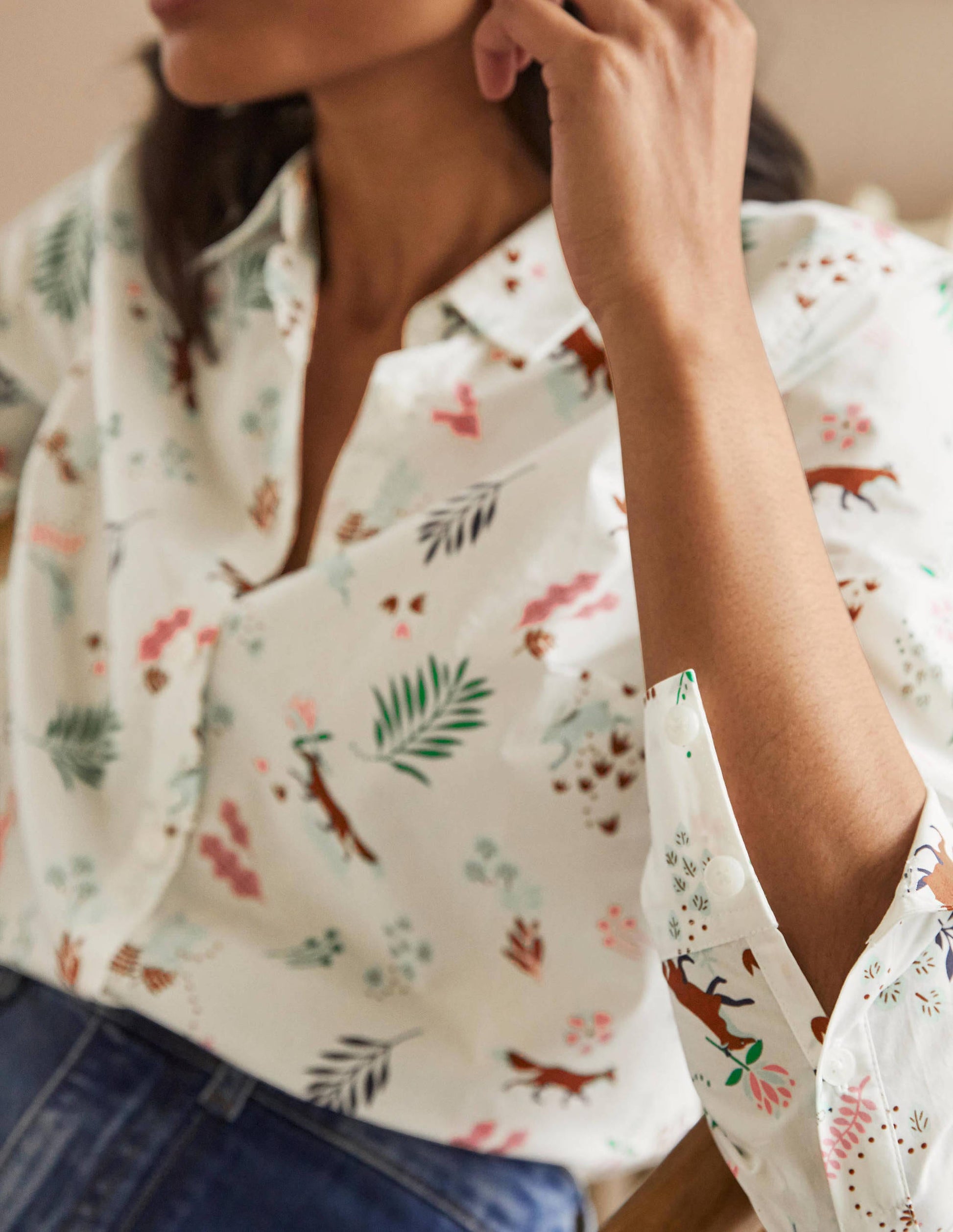 The Cotton Shirt-Ivory, Fox Forest-1