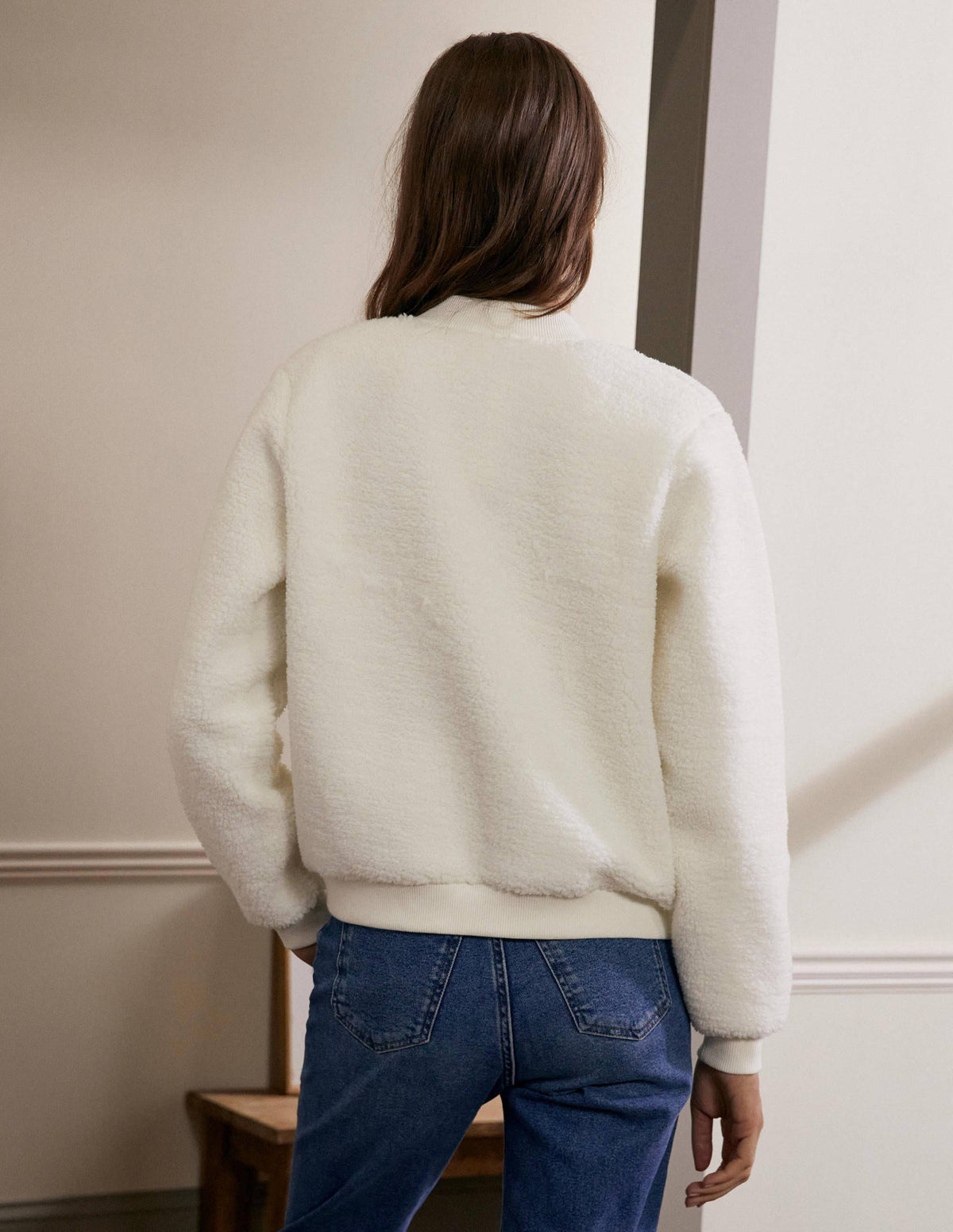 Teddy Zip-Through Jacket-Ivory-2