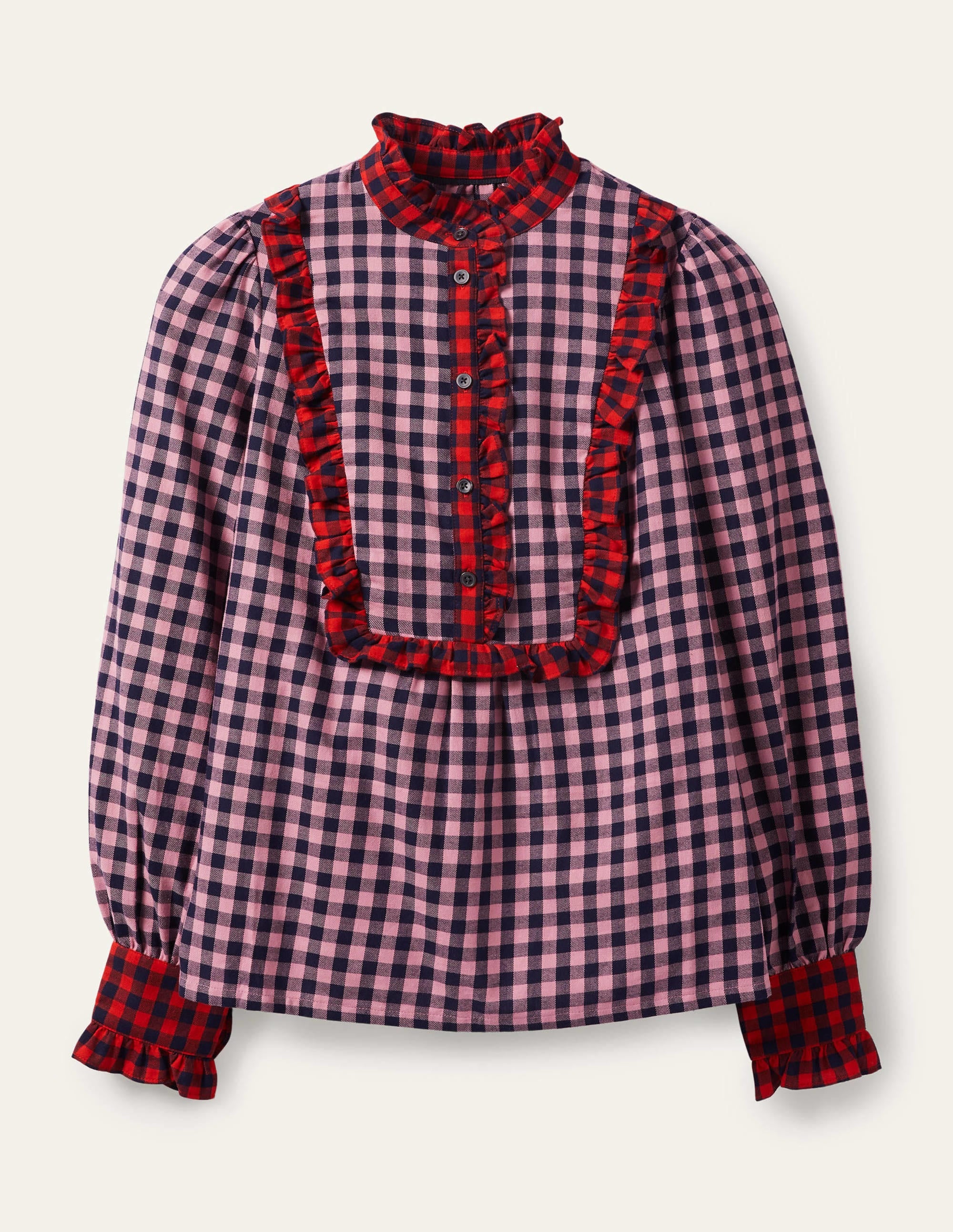 Jean Bluse-Kirschblütenrosa/Navy, Vichykaros - Image 9