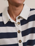 Phillipa Rugby-Oberteil-Navy/Naturweiß