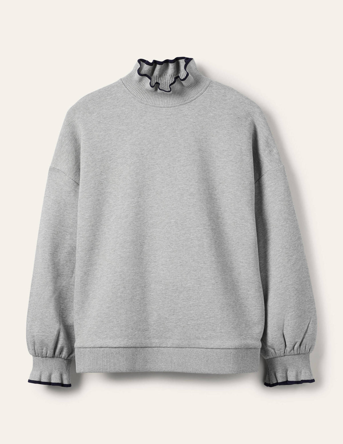Sweatshirt mit Rüschendetail-Grau Meliert-7