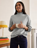 Sweatshirt mit Rüschendetail-Grau Meliert