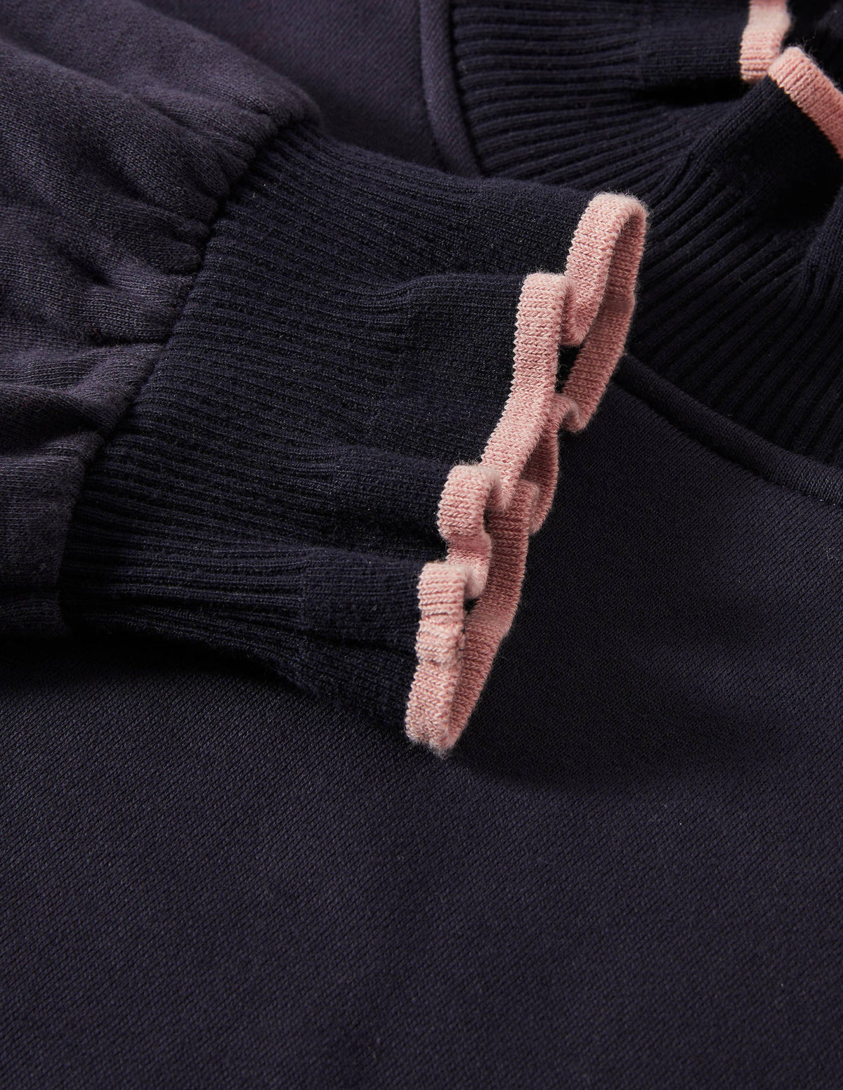 Sweatshirt mit Rüschendetail-Marineblau-5