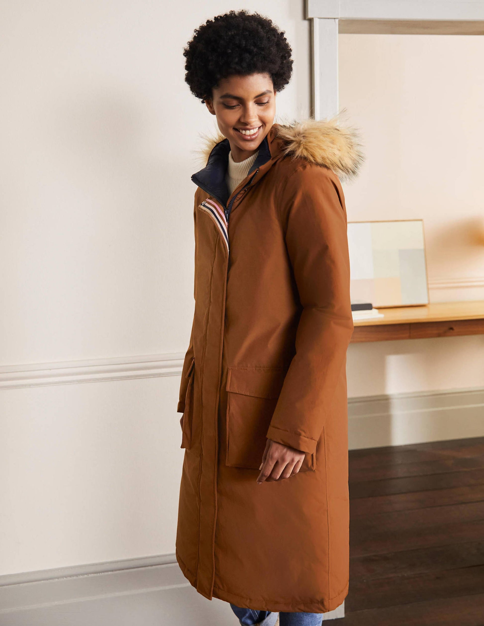 Orkney Wattierter Parka-Lebkuchenbraun-3