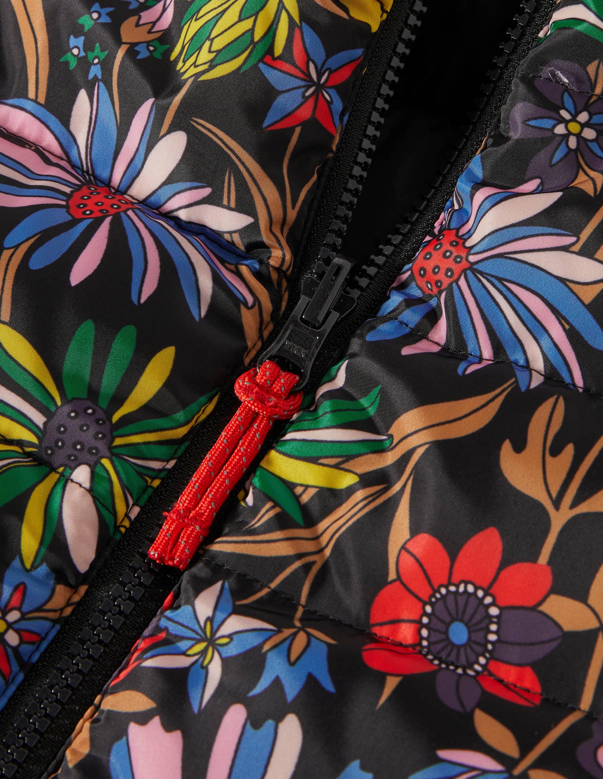 Blouson sans manches léger et réversible-Noir, motif Wild Dandelion - Image 6