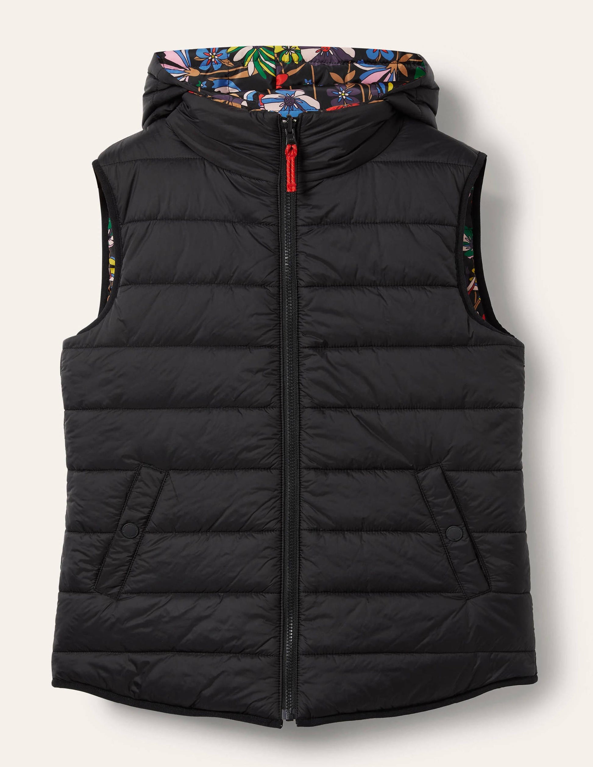 Blouson sans manches léger et réversible-Noir, motif Wild Dandelion-9