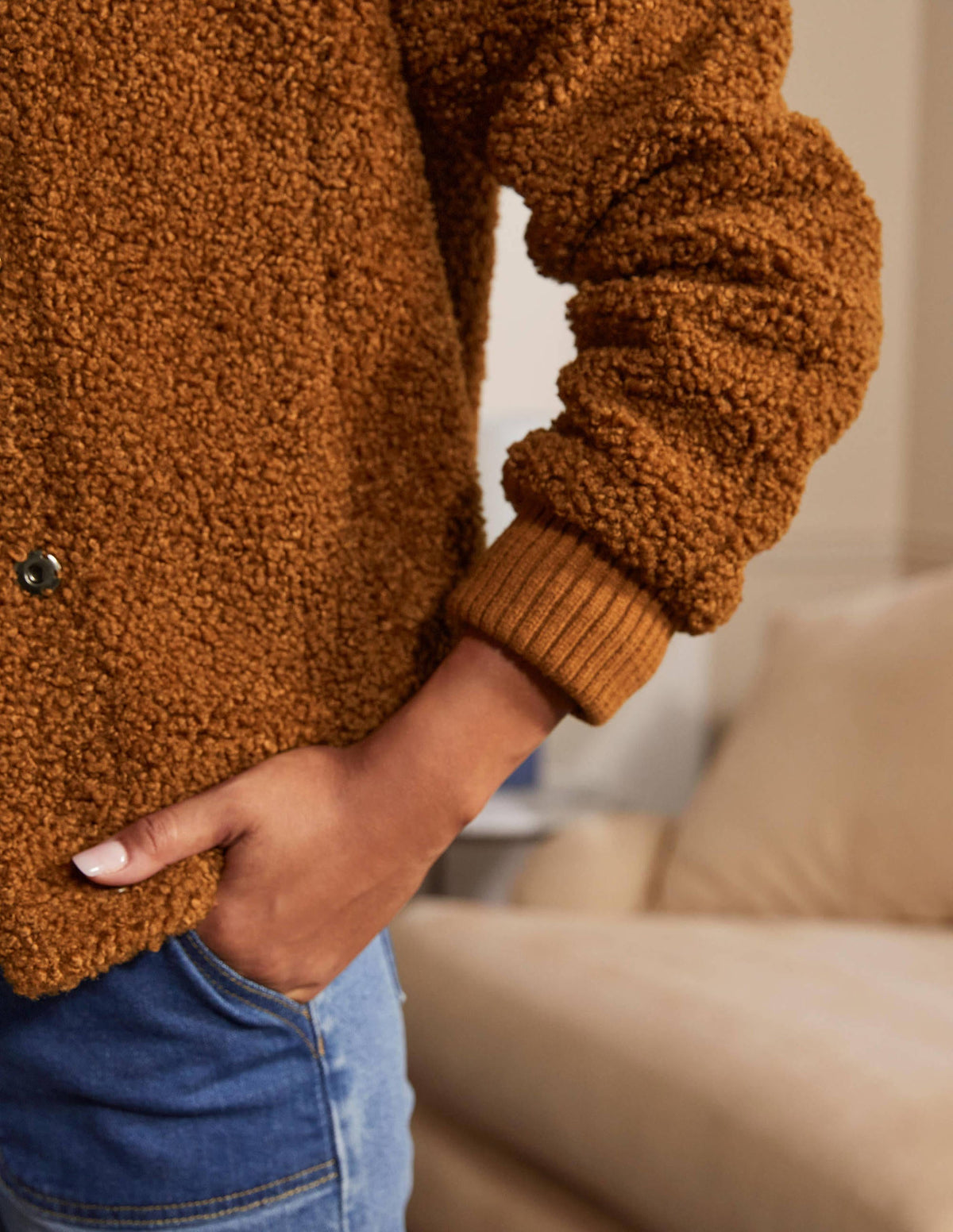Teddy Bomber Jacket-Ginger - Image 1