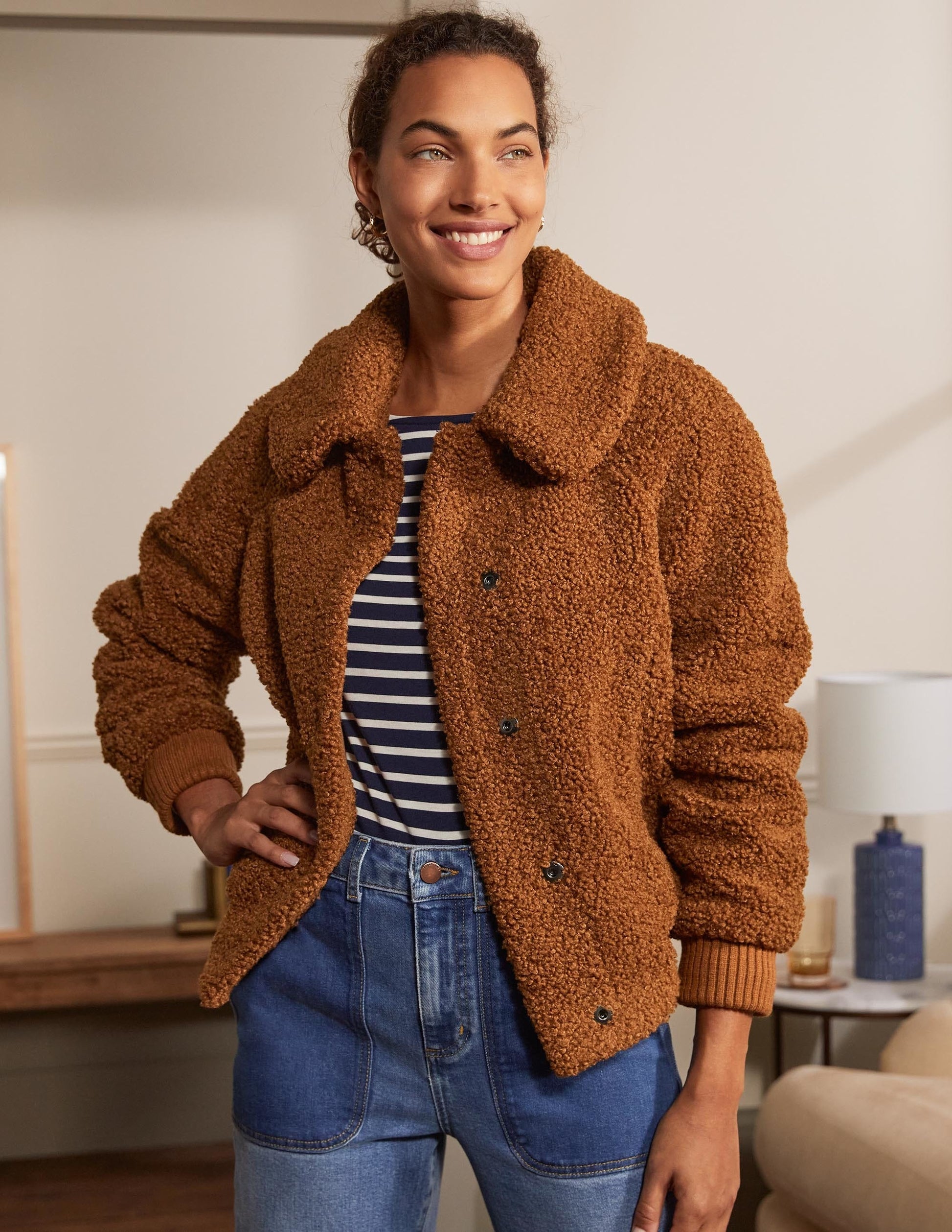 Teddy Bomber Jacket-Ginger-3