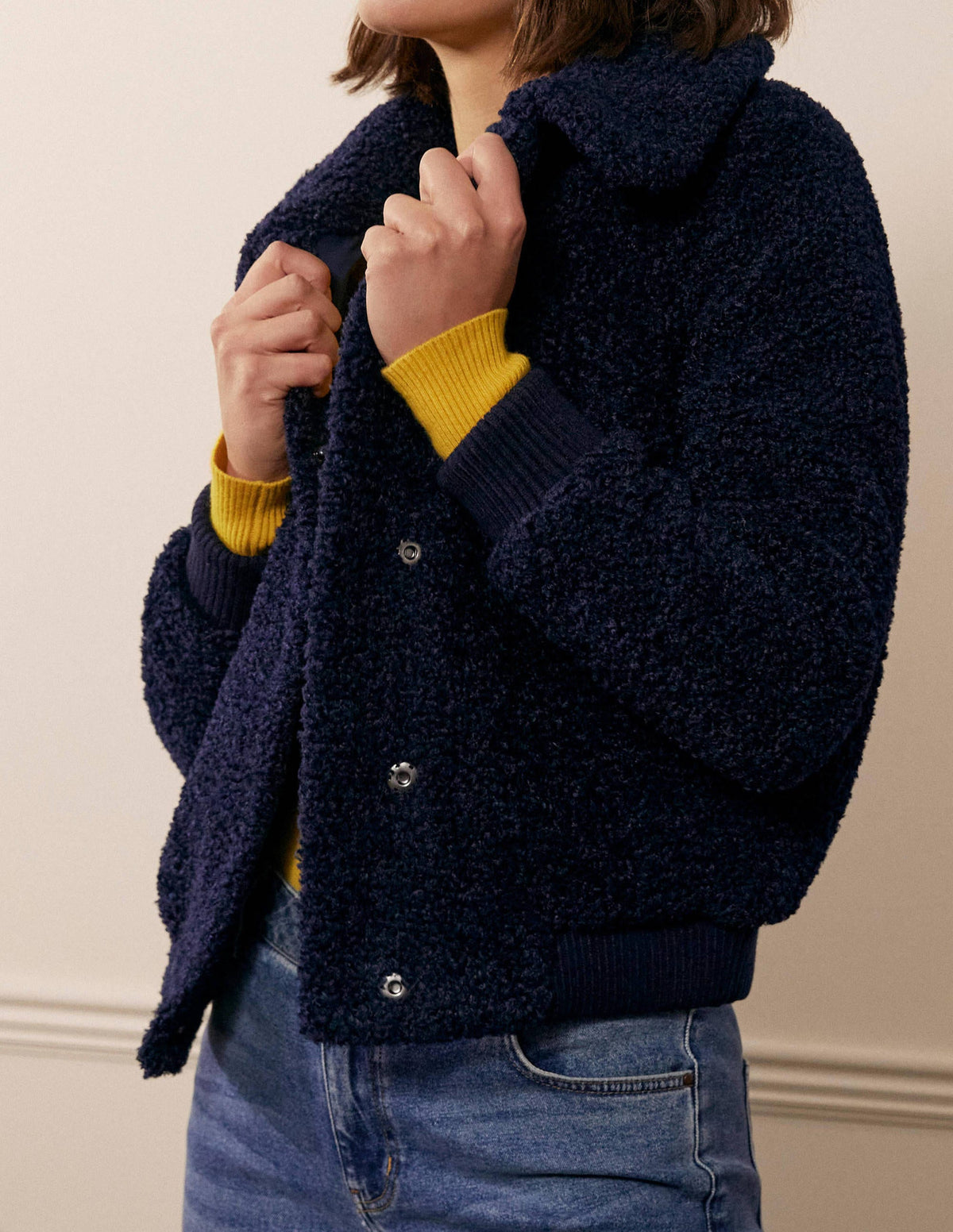 Teddy-Bomberjacke-Marineblau - Image 3
