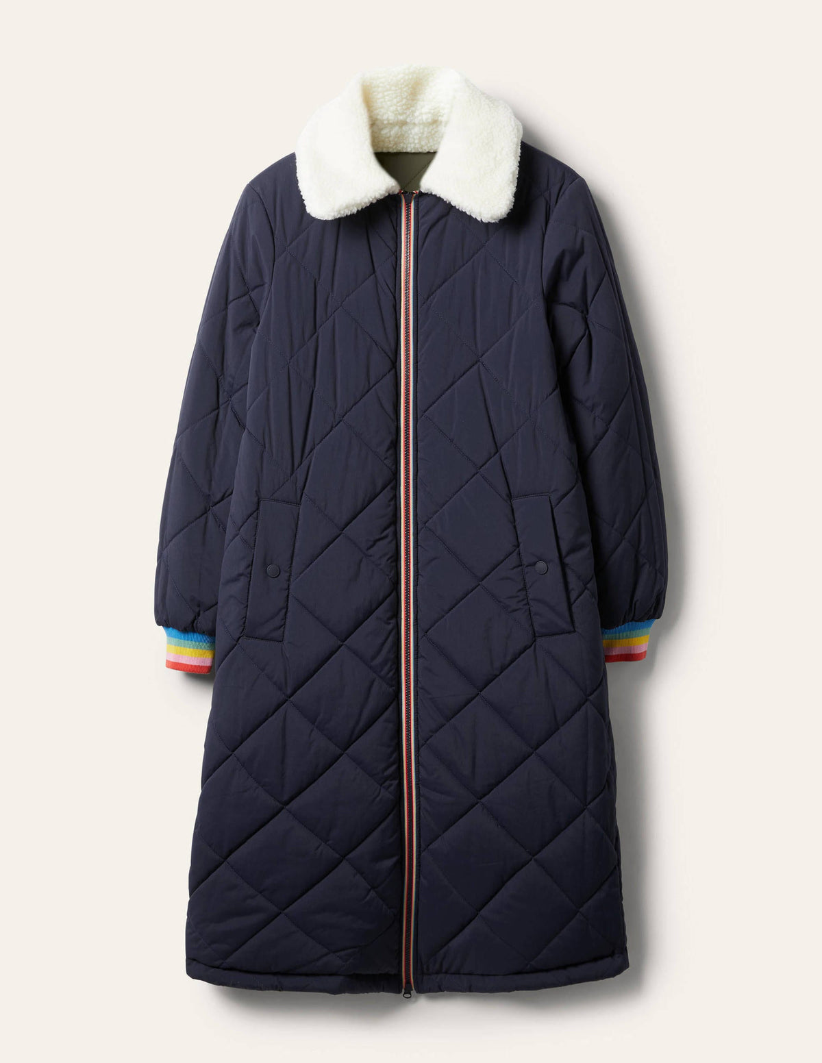 Reversible Quilted Puffer Coat-Khaki - Image 8