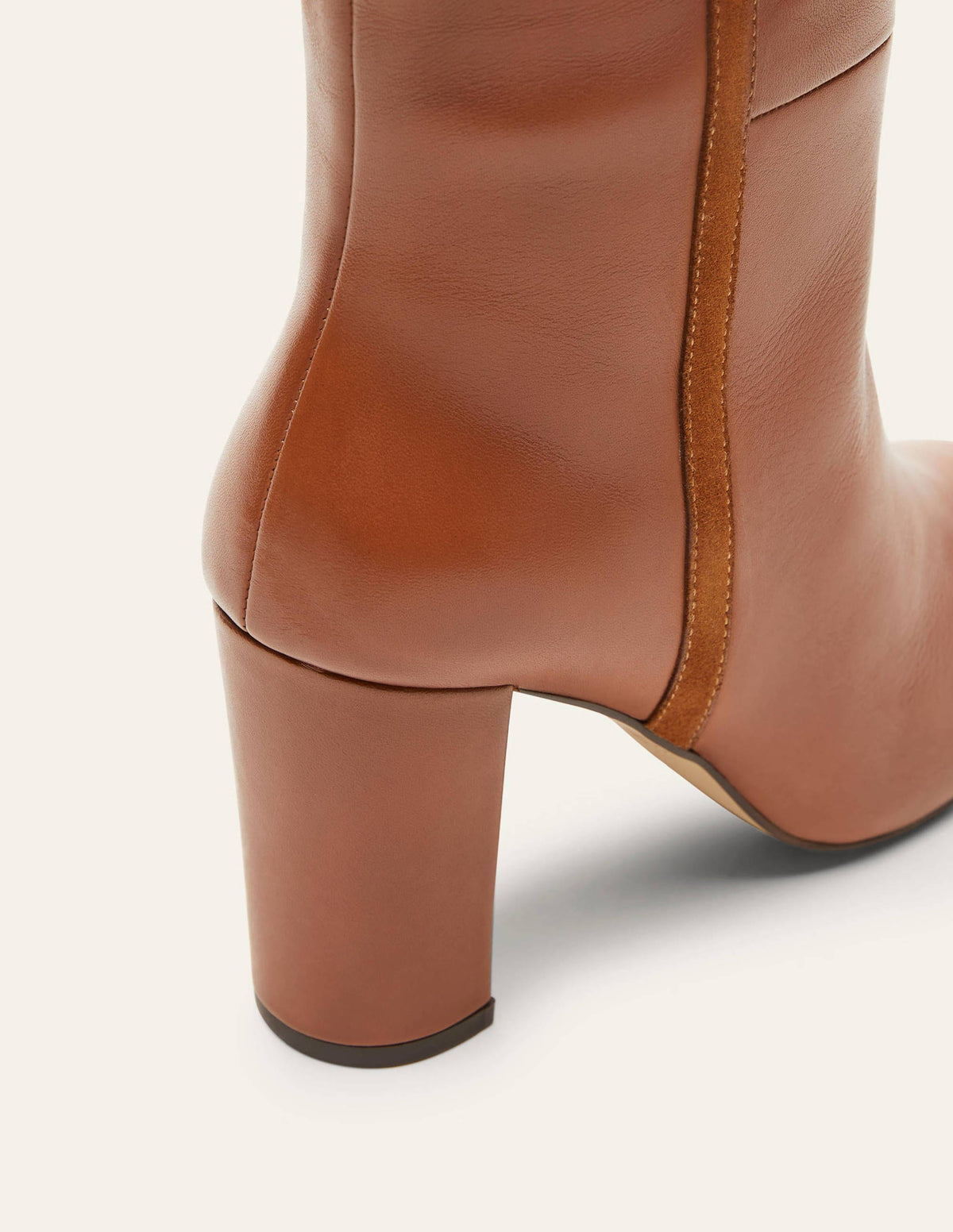 Kniehohe Lederstiefel-Hellbraun-3