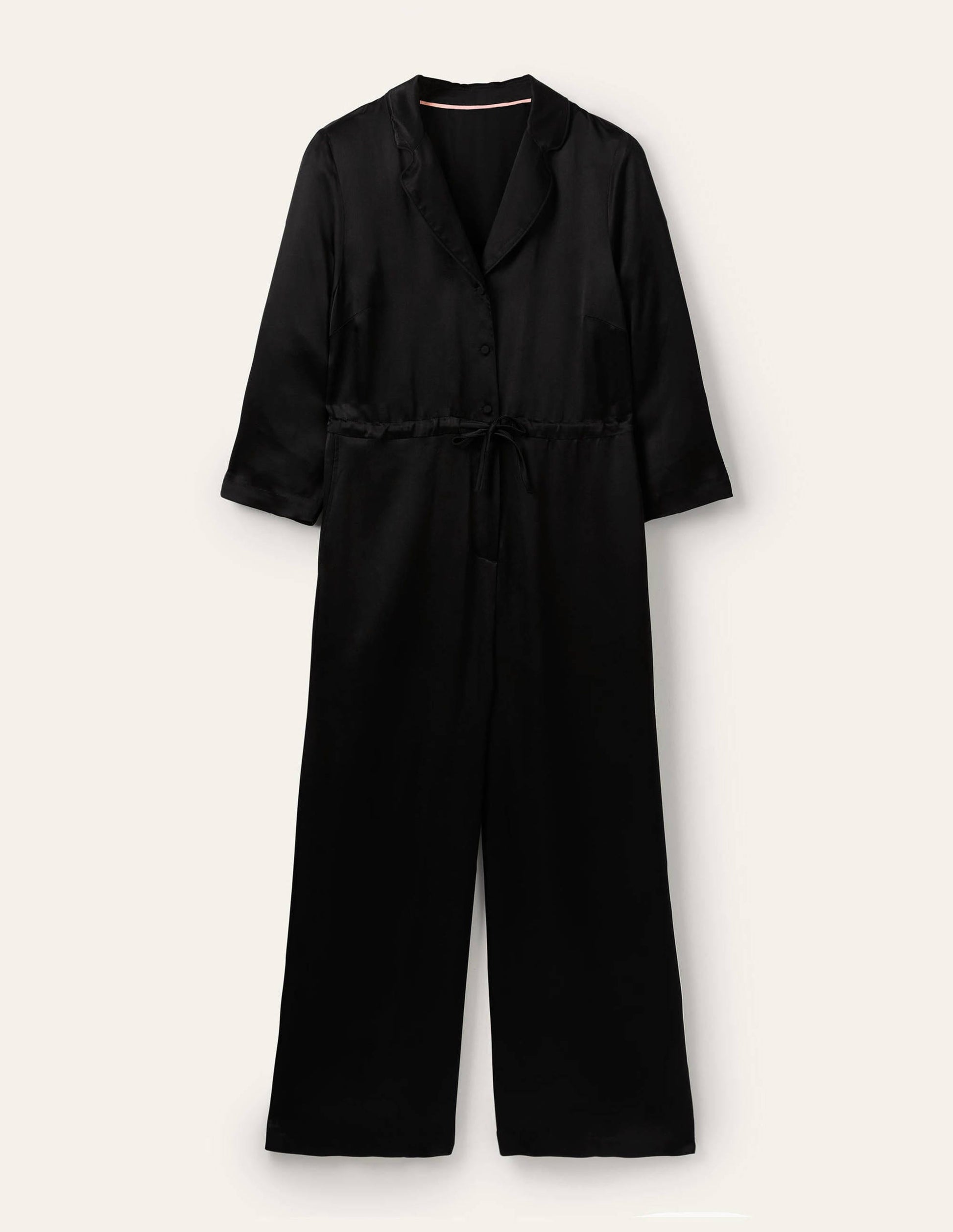 7/8-Jumpsuit mit Kragendetail-Schwarz-5