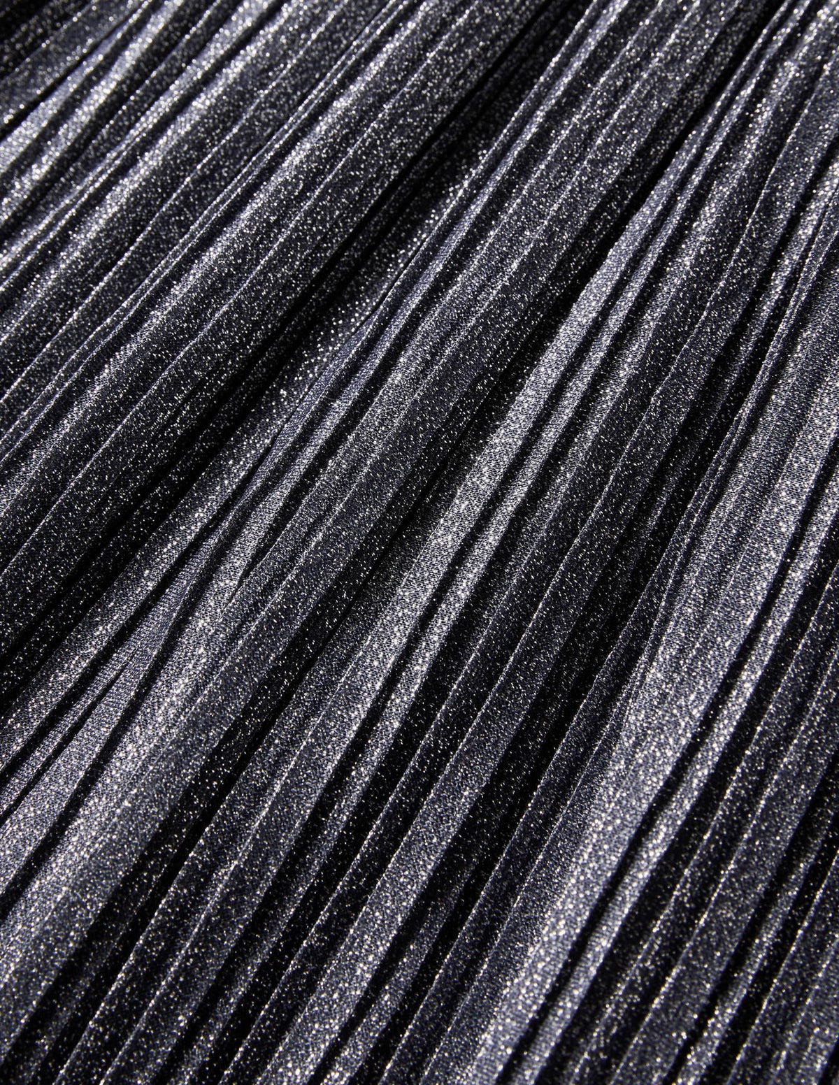 Robe longue plissée et métallisée-Gris acier métallisé - Image 6
