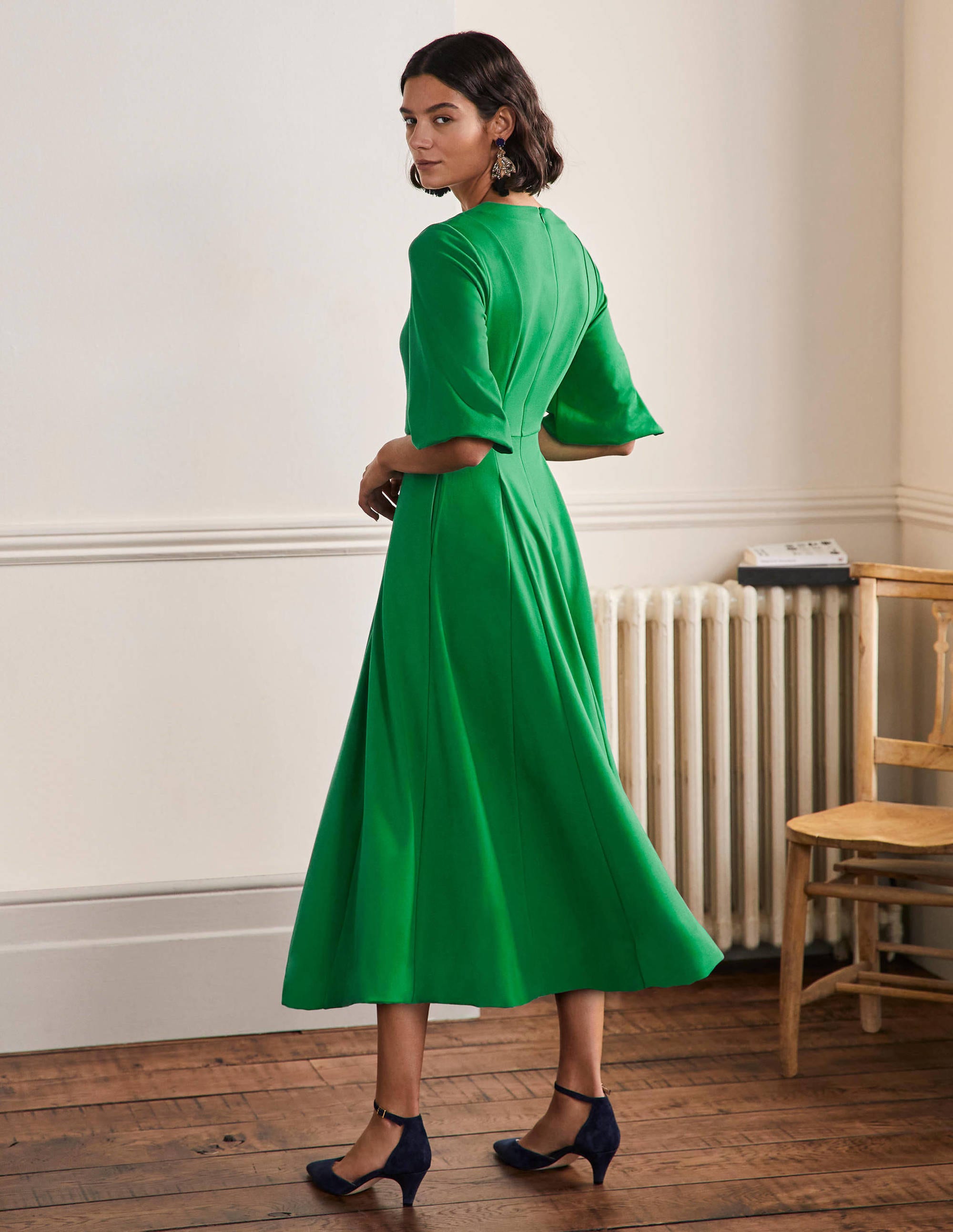Ponte-Midikleid mit Tellerrock-Schottengrün - Image 3