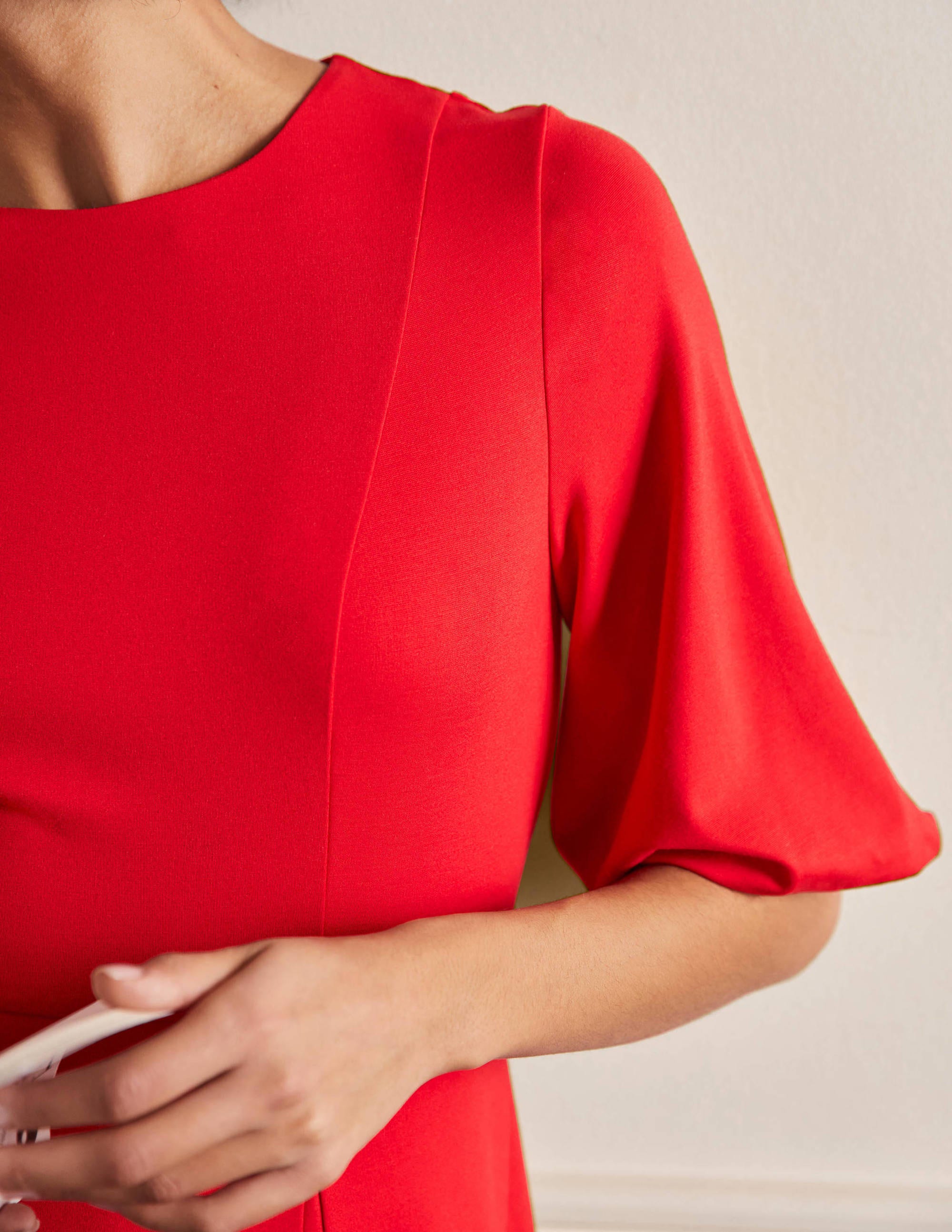 Ponte-Midikleid mit Tellerrock-Rot - Image 2