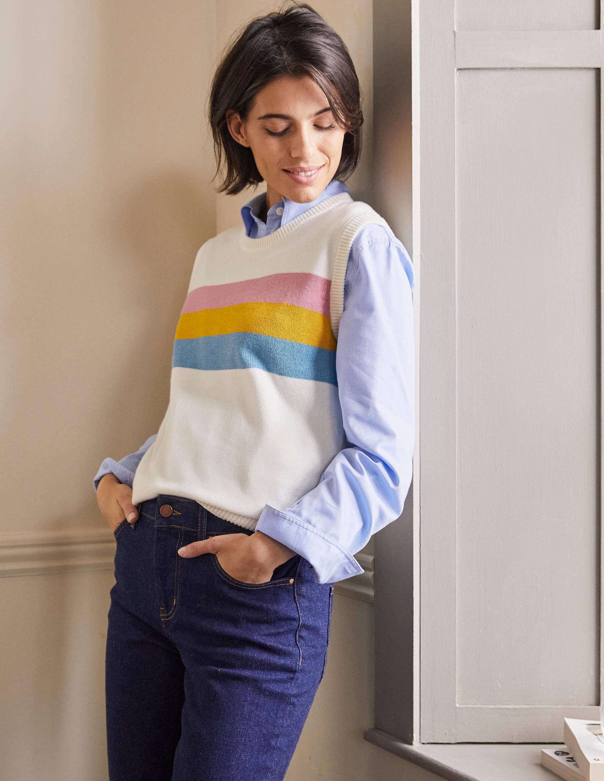 Harriet Top-Naturweiß, Placement-Streifen - Image 1