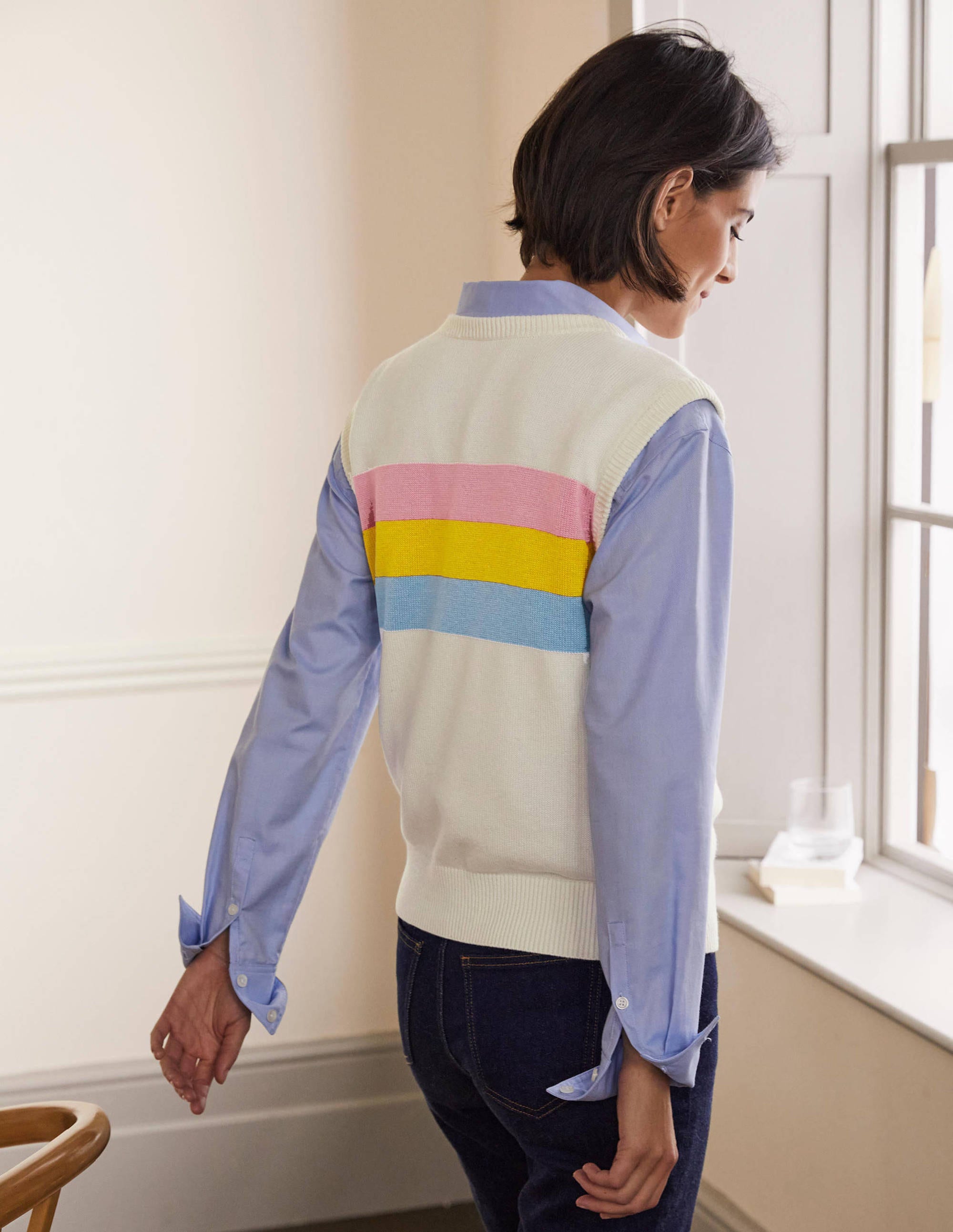 Harriet Top-Naturweiß, Placement-Streifen - Image 3