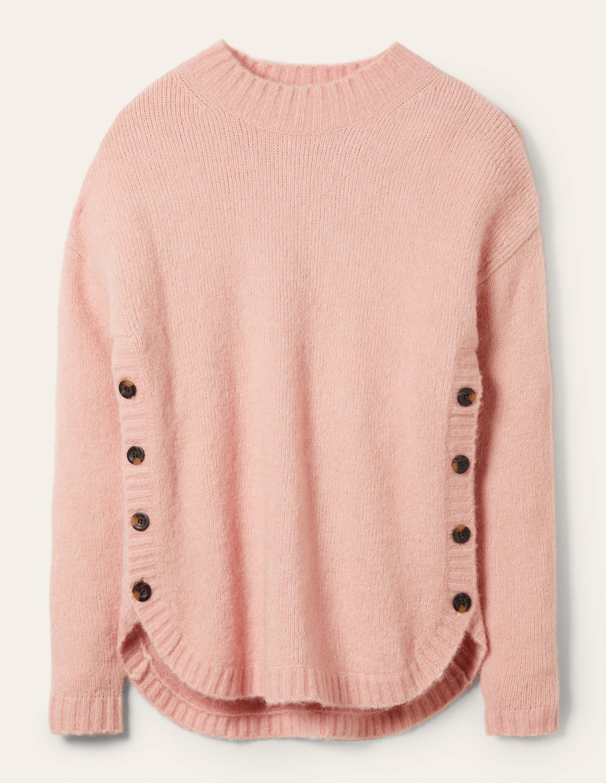 Fluffy Side Button Jumper-Milkshake-5