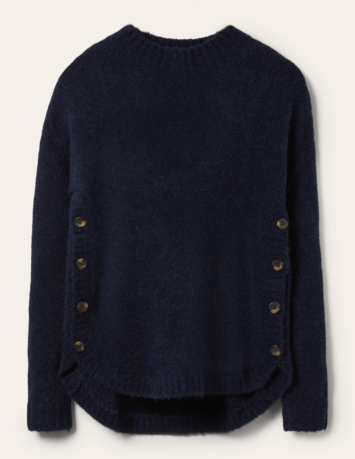 Fluffy Side Button Jumper-Navy - Image 5