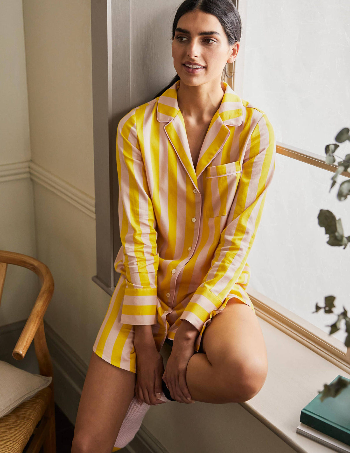 Chemise de nuit Janie-Rayé milkshake et guêpe - Image 3