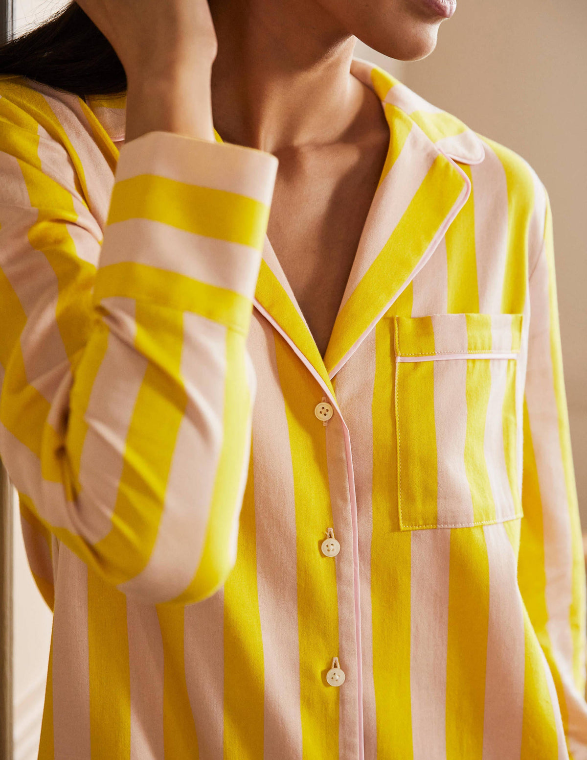 Chemise de nuit Janie-Rayé milkshake et guêpe-1