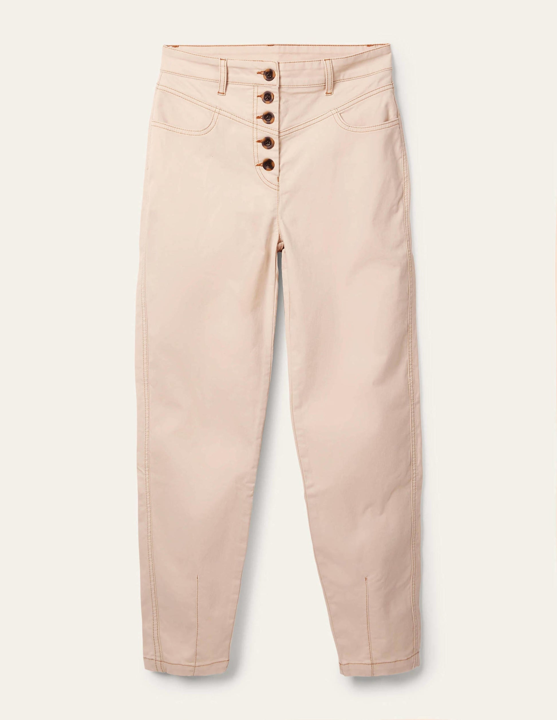 Schmal zulaufende Chinohose-Hafermilch-6