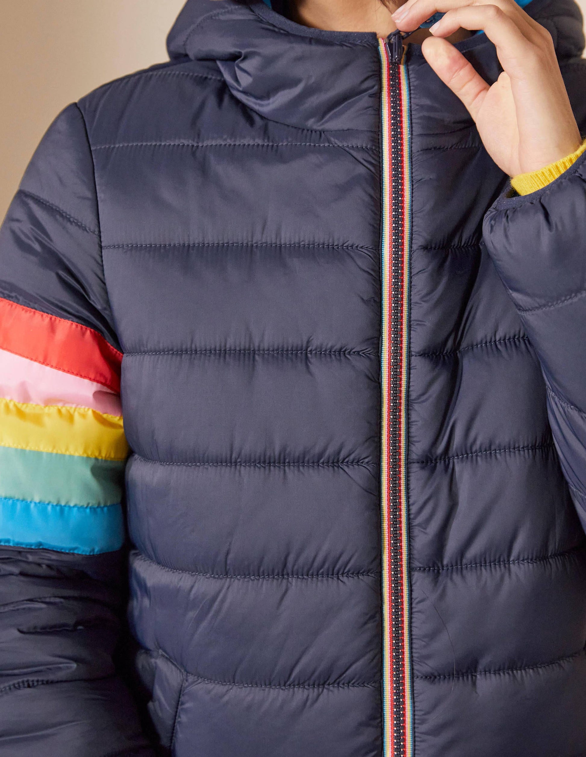 Wendbare Steppjacke-Navy/Marokkoblau, Gestreift-2