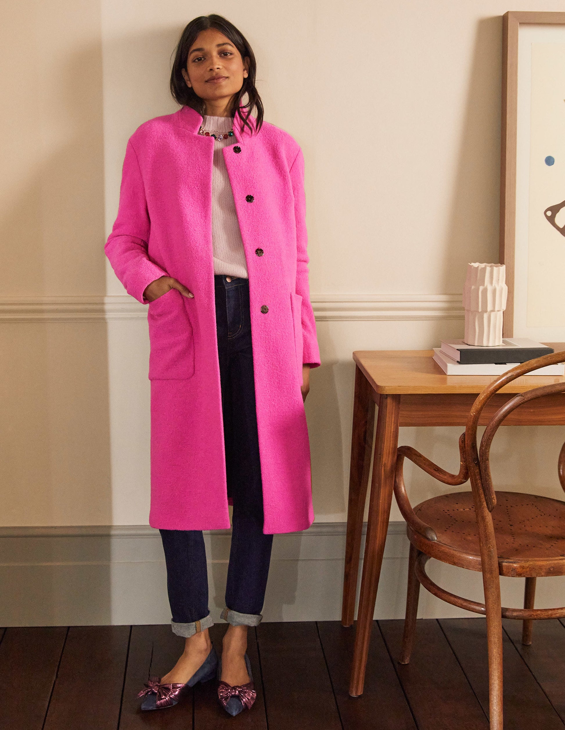Manteau Chiltern en laine mélangée-Pensée pop-4