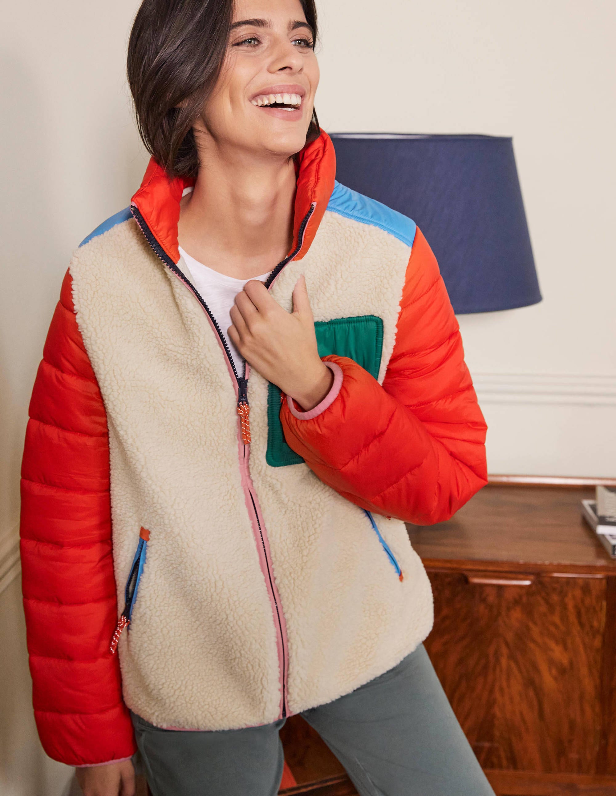 Borg Mix Puffer Jacket-Rope/Firecracker - Image 1