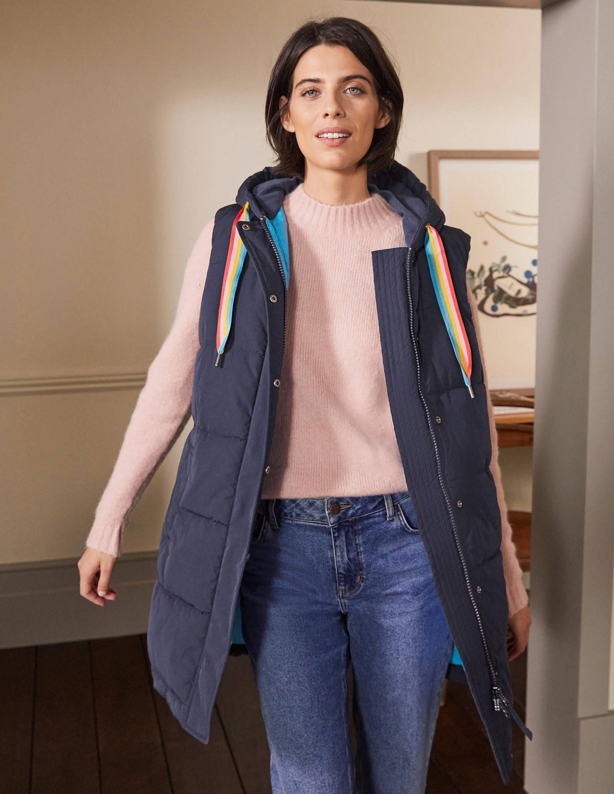 Lange Steppweste-Navy/Marokkoblau-1