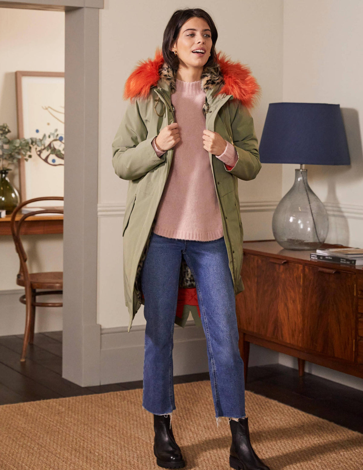 Wasserdichter Parka mit Kunstfell-Klassisches Khaki - Image 1