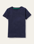 Vorgewaschenes T-Shirt aus Flammgarn-Marineblau