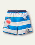 Gemusterte Badeshorts-Marokkoblau, Haie