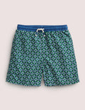 Swim Shorts-Highland Green Tile Geo