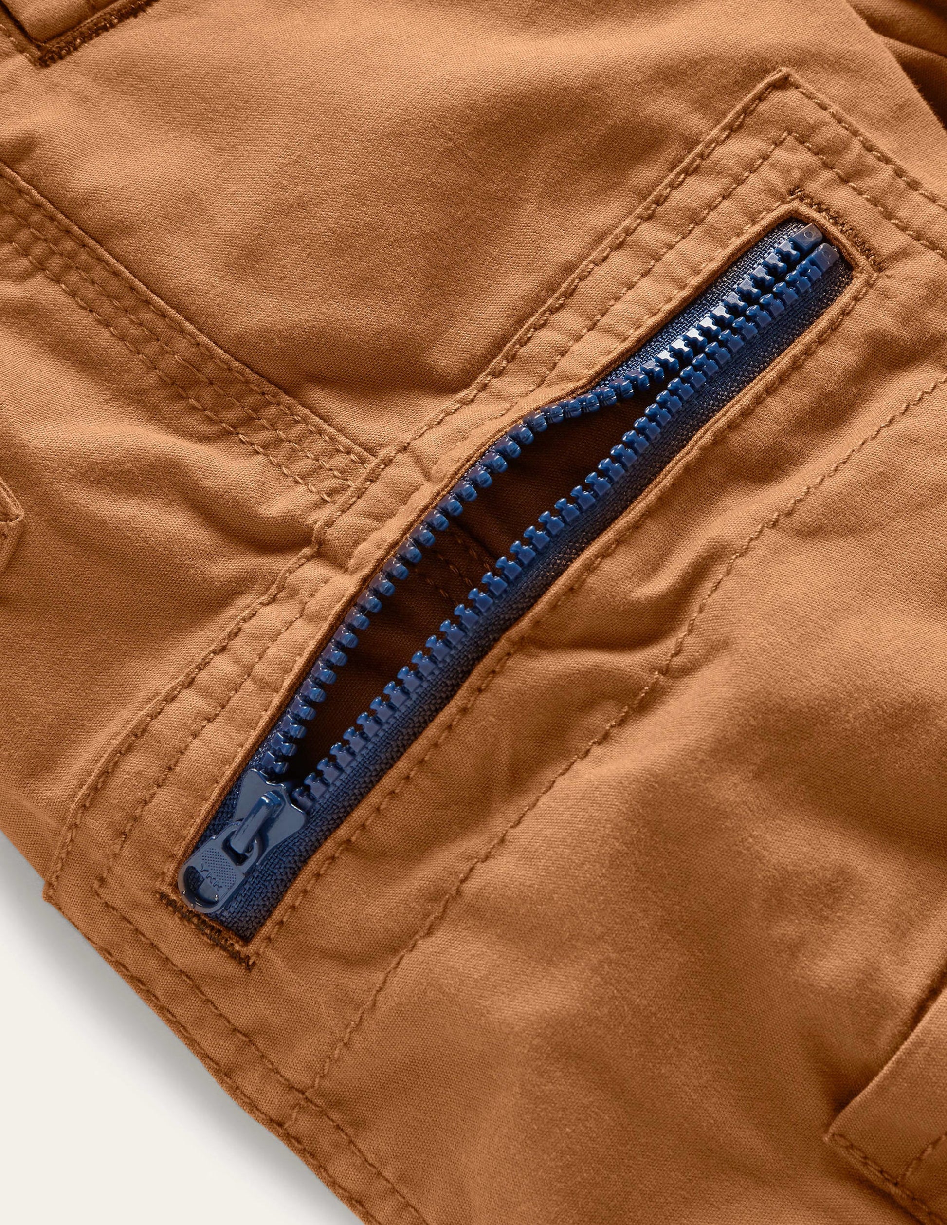 Brown Draw String Cargo Trousers-Butterscotch Brown-3