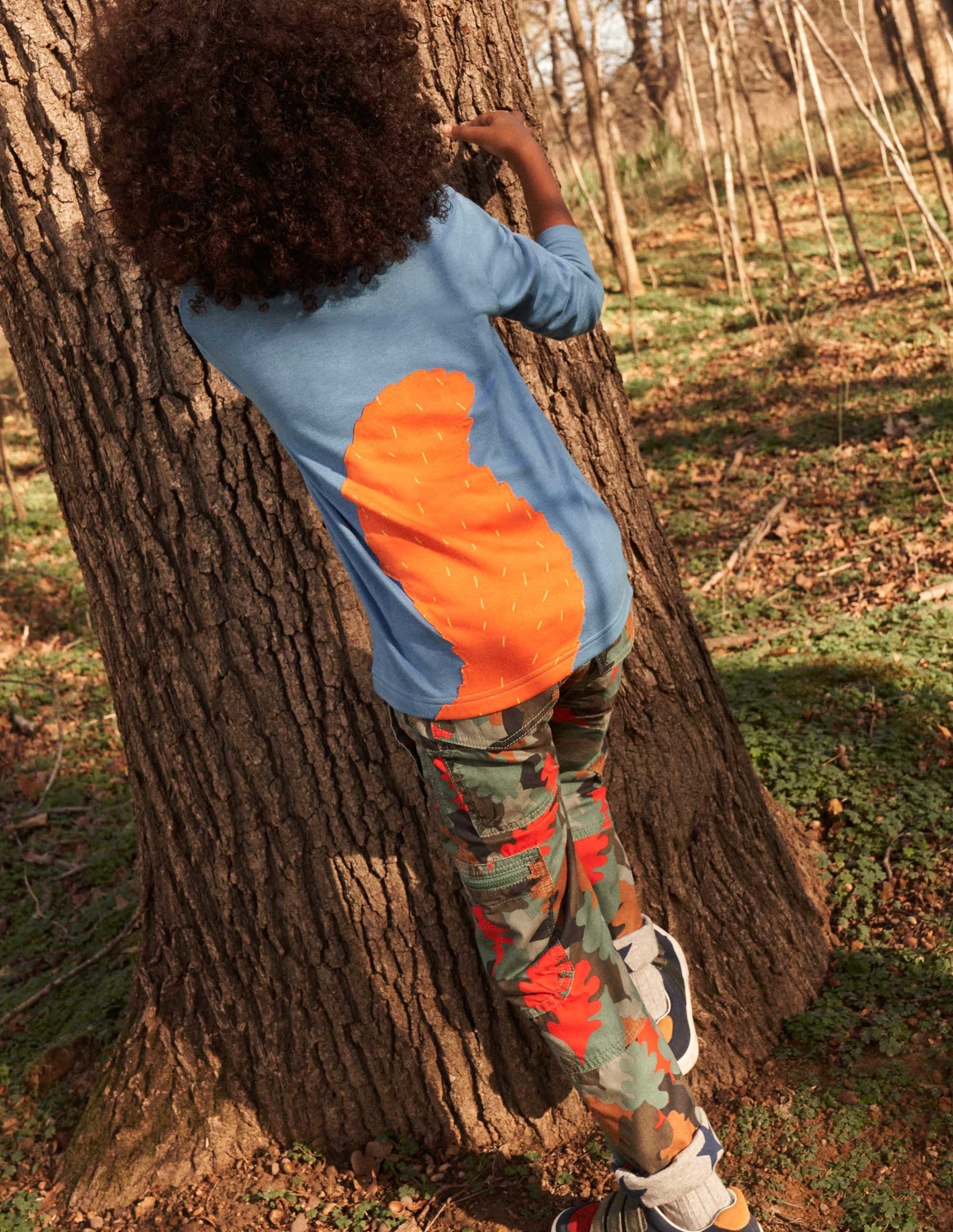 Pantalon cargo doublé cosy-Camouflage feuille d'automne romarin-7