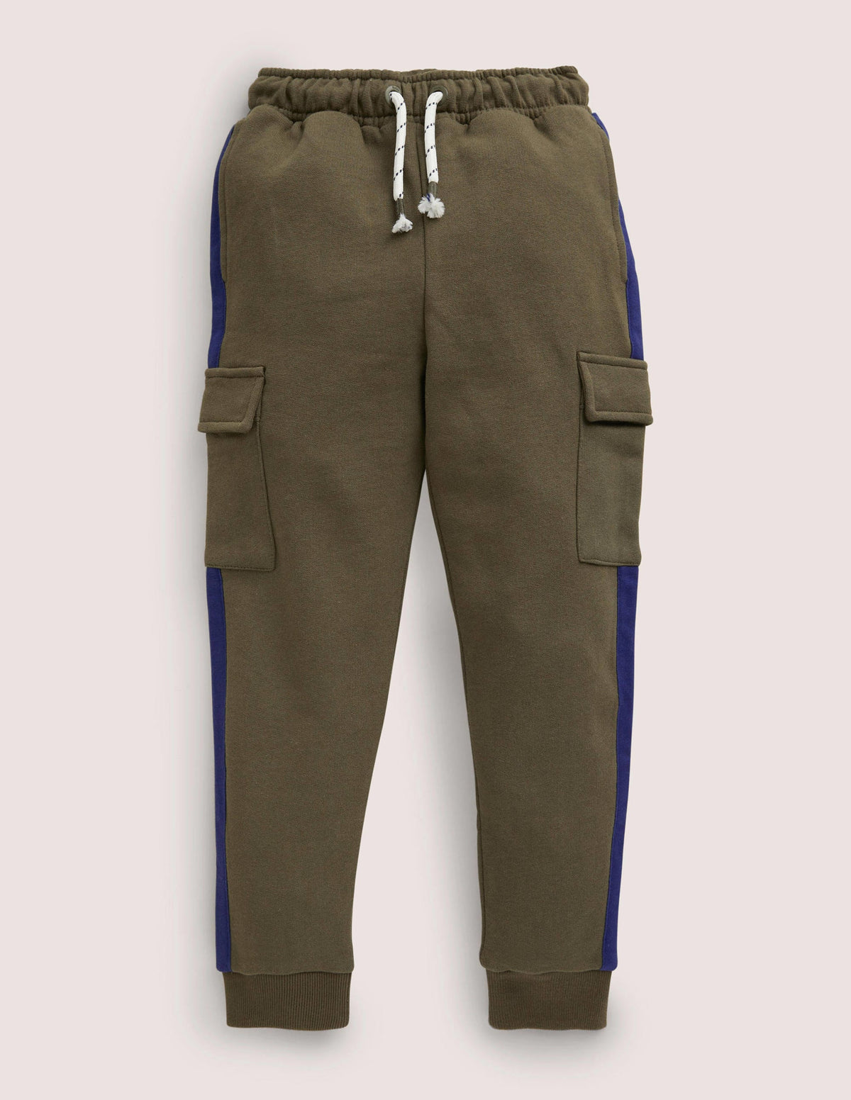 Bas de jogging cargo en jersey-Kaki classique/bleu marine universitaire - Image 1