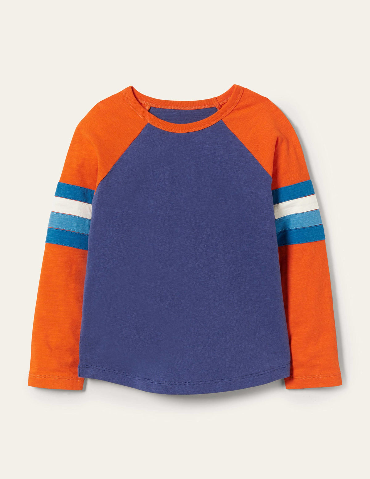Raglan-Oberteil-Segelblau/Orange-1
