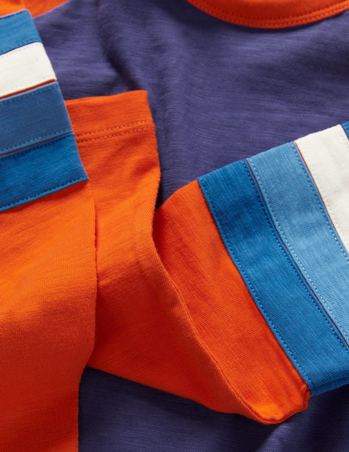Raglan-Oberteil-Segelblau/Orange-3
