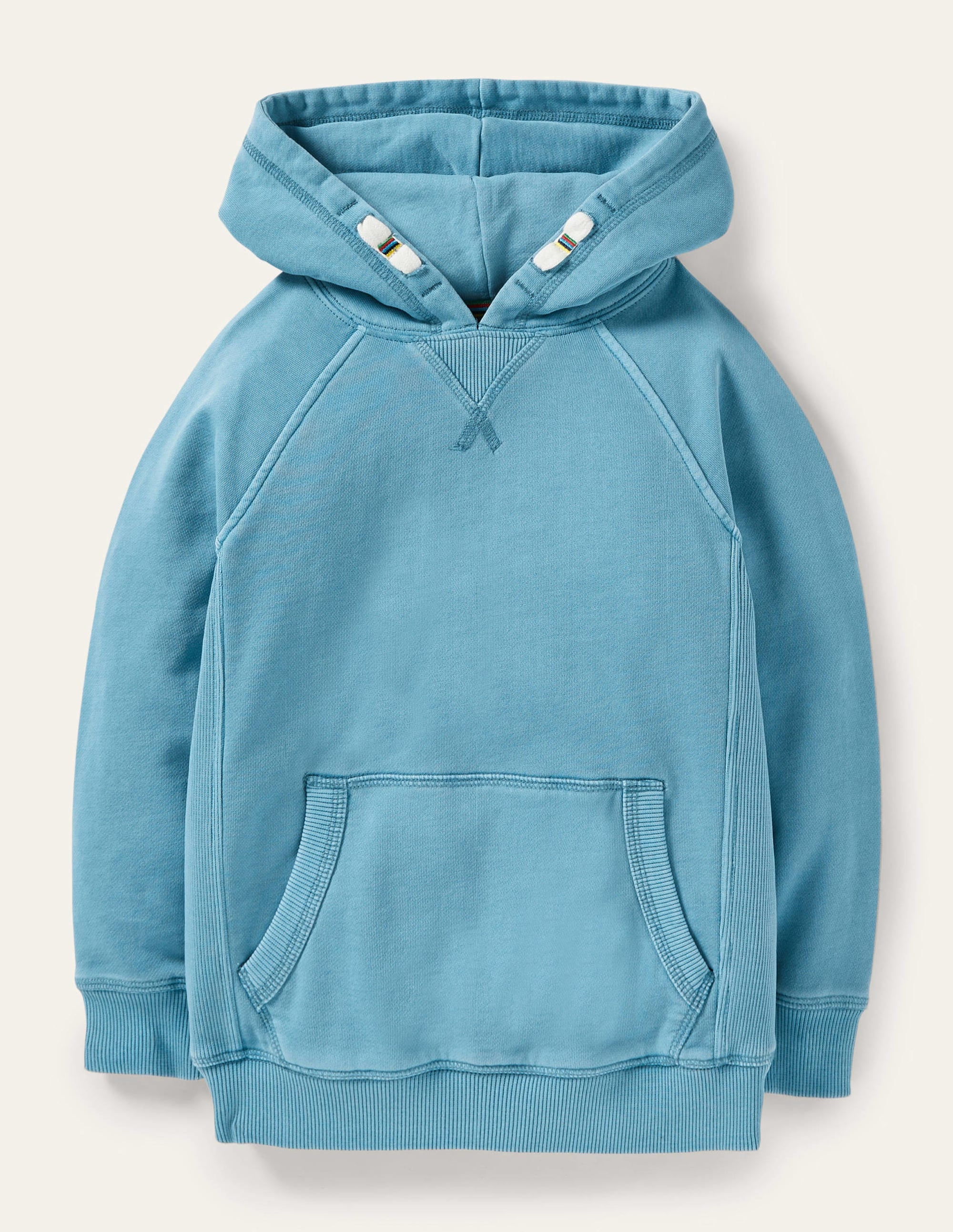 Stückgefärbter Hoodie-Helles Glockenblumenblau - Image 1